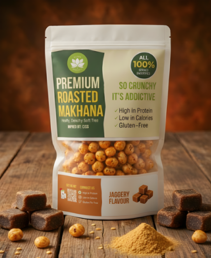 Premium Roasted Makhana – Sweet Jaggery Flavour (120g)