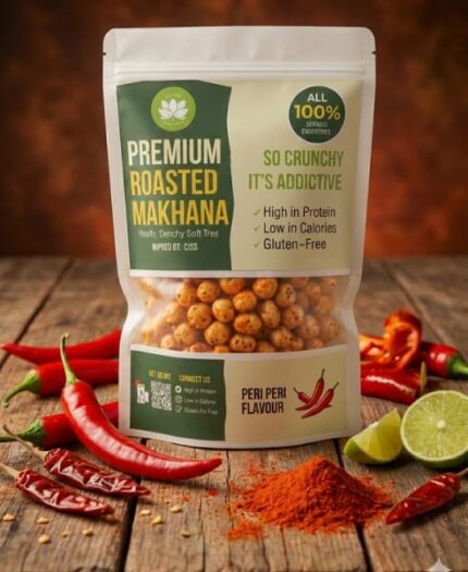 Premium Roasted Makhana – Peri Peri Flavour (120g)